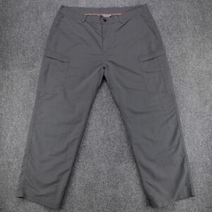 REI Mens 40x30 (38x29) Gray Nylon Cargo Hiking Pants Straight Leg Lightweight